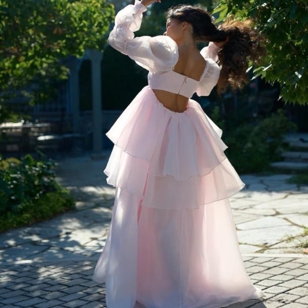Baby soft moonlight gown pink selkie baby shower dress
